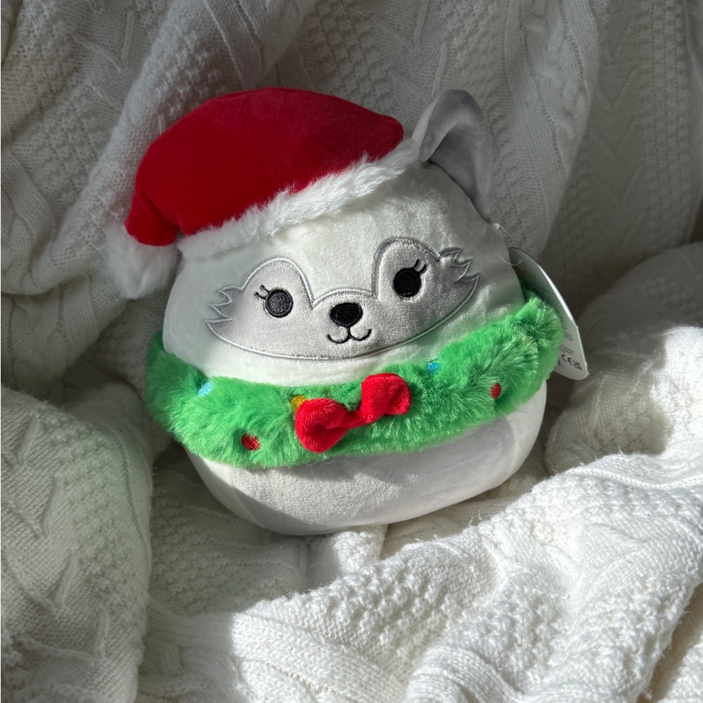 Gracelynn the Fox Wearing Wreath and Hat 8” Stuffed Plush